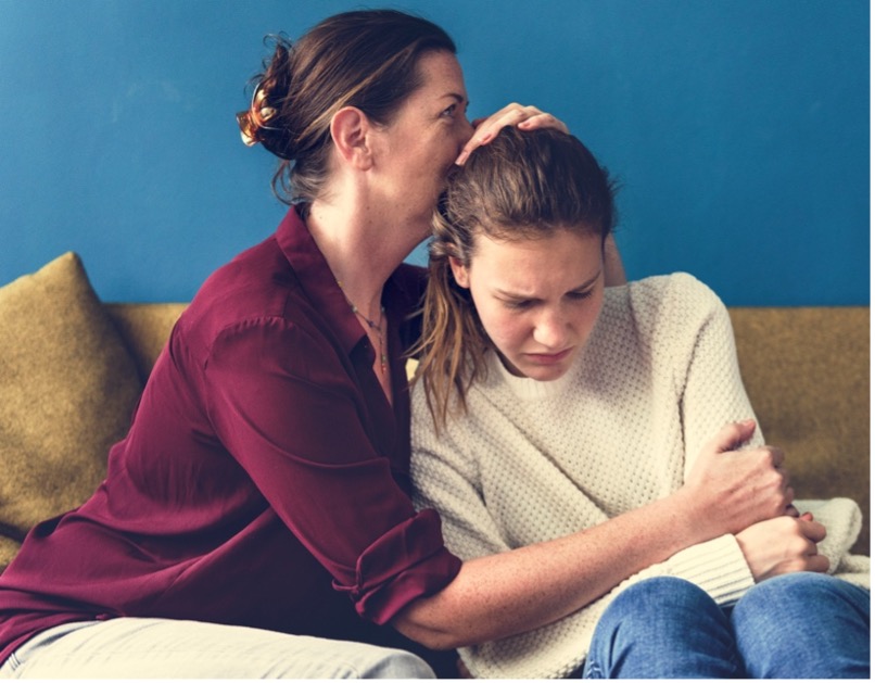 Mom supporting teen from self harm.